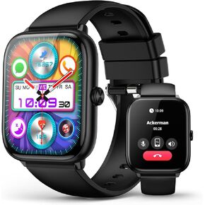 Smart Watches for Men Women with Bluetooth Call,2.06" HD Touch Screen Fitness Watch with Blood Oxygen Heart Rate Sleep Monitoring 100 Sport Modes,Smartwatch with IP68 Waterproof for iOS Android