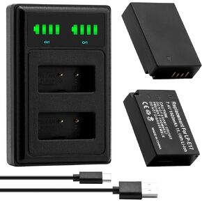 LP-E17 Battery and LED Dual Charger for Canon EOS Rebel T8i T7i T6i T6s SL2 SL3,EOS R50 R8 RP R10, EOS M3 M5 M6, 200D 77D 750D 760D 800D 8000D, KISS X8i Camera
