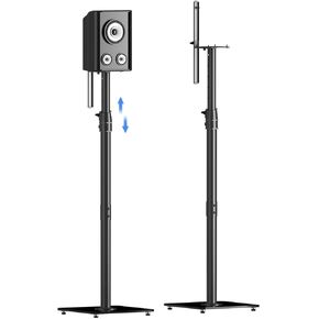 مجموعة حوامل مكبر صوت قابلة للتعديل بارتفاع Suptek مكونة من 2 حامل مكبر صوت على رف الكتب لمكبرات الصوت الفضائية العالمية، من أجل Bose Polk JBL Sony Yamaha - سعة 22 رطل لكل حامل، SFM001 in Kuwait