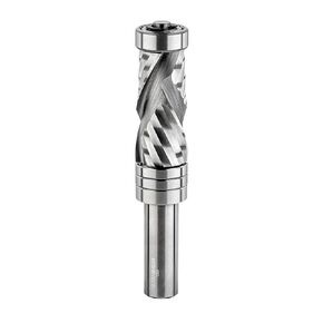 Solid Carbide Flush Trim Router Bit, 3/4" CD, 1/2" SH, 1-5/8" CL, 2FL, Compression, Spiral Bit, Top & Bottom Bearing for Template Pattern