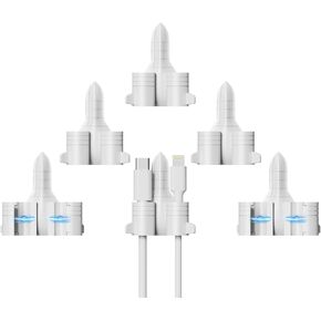 6 Pack Plane Cord Organizer,Cable Holder Clips,cable organizer,Magnetic Cable Clips Under Desk Cable Management,Cord Holders,Cord Clips Organizer for Nightstand,Desktop,Car,Wall,Office,Kitchen (White)