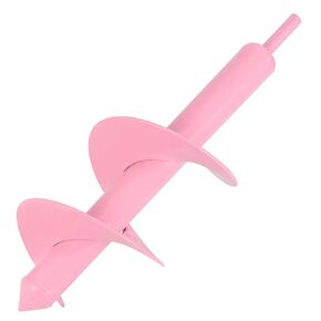 Pretty Pink 4 x 12 Inch Auger Drill Bit for Planting, Garden Auger Spiral Drill Bit Bulb Planter Drill Auger for Planting Bulb Flower, Bedding, Post or Umbrella Hole Digger for 3/8" Hex Drive Drill