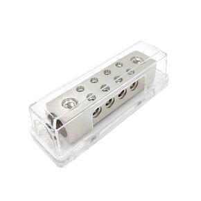 8 Way Distribution Block, 1/0 Gauge x 2 in 8 Gauge x 8 Out Ground Distributor for Car Audio Amplifier Splitter 1pcs