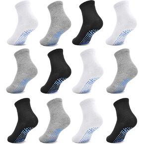 Toddler Socks Anti Skid with Grips Non Slip Crew Socks Boys Girls 12 Pairs Baby Kids Children 1-7 Years in Saudi Arabia