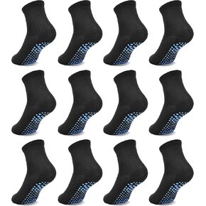 Toddler Socks Anti Skid with Grips Non Slip Crew Socks Boys Girls 12/24 Pairs Baby Kids Children 1-7 Years