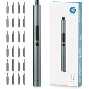 3.7V Mini Electric Screwdriver, 24 IN 1 Cordless LED Light Mini Screwdriver Set with 24 S2 Magnetic Bits, 2 Torque Settings, Precision Screwdriver Set Tool Set for Phone|PC|RC|Watch