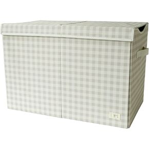 3 Sprouts Recycled Fabric Toy Chest, Extra Large, With Lid, Gingham Beige | Recycled fabric, Extra large storage box, Lid included, Collapsible, Sturdy toy bins, Kids bedroom or playroom, Lightweight in Kuwait
