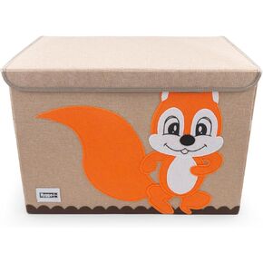 HYGGE + Animial Toy Storage Bin with Lid 20.8" x 13" x 13" Durable fabric & lightweight design. Great for storing toys, books, linens, games, clothing, baby products & more! (Tiger) in Kuwait