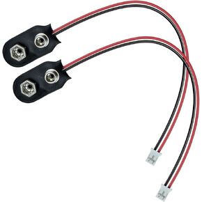 2Pcs 9V Battery Snap to 2-Pin PH2.0 Connector Cable, 9V Battery Clip Connector, I-Type 9 Volt Battery Clip, Hard Buckle Plastic Housing with 5.9 inches Lead Wire