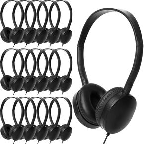 Classroom Bulk Kids Headphones for School Classroom Students Kids Children Teen and Adults (20 Pack Black)