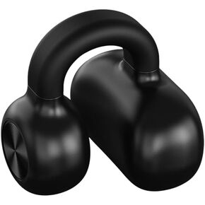 Single Non in Ear Wireless Headphones, Lightweight Earclip Bluetooth Headsets, Touch Control Business Sports Earphones with Microphone (Black)
