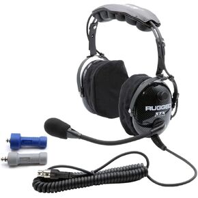 Rugged Radios Over The Head Ultimate Headset for Stereo and Off Road Intercoms with Noise Cancelling Microphone and Offroad/STX Adaptors