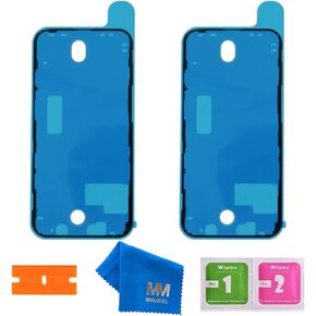 MMOBIEL 2X Waterproof Pre-Cut Adhesive LCD Sticker Compatible with iPhone 12/ iPhone 12 Pro - 6.1 inch Black for LCD Display Frame Incl Tool Kit