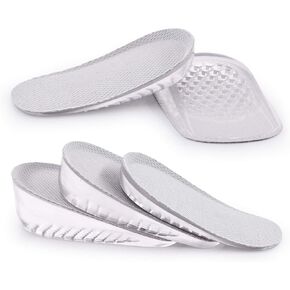 1 Pair Gel Height Increase HeelInsoles,Invisible Shoe Lifts Inserts,Cushion ElasticShock Absorption Heel Pads,Increase Height 1cm2cm 3cm for Men and Women (Black, L for Men,heaght:2cm) in Saudi Arabia
