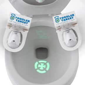 Adjustable Potty Toilet Target with Motion Sensor, Bullseye Illumination, and Nightlight, Precision Training - Ideal for Boys' Potty Training (2 Packs)