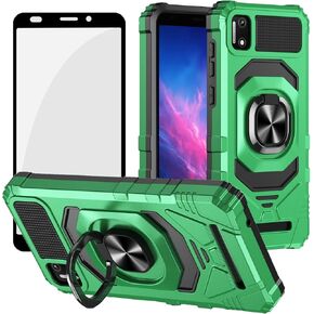 Ailiber for Cloud Mobile Stratus C7 Phone Case, Stratus C7 Case with Screen Protector, Ring Kickstand for Magnetic Car Mount, Military Grade, Shockproof Durable Cell Phone Case for Stratus C_7-Black