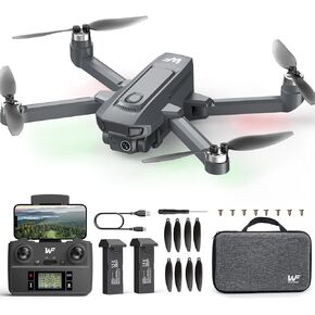 Drones with Camera for Adults 4k,WeFone WF30 GPS Follow Me Drone for Beginners Kids Foldable FPV RC Quadcopter, Return Home, Brushless Motor, 5G Transmission, 40 Mins Flight Time, 2 Batteries