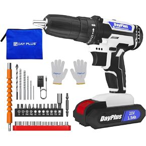 21v Cordless Power Drill Combi Driver Electric Screwdriver Tools Kit,2 Variable Speed 25+1 Torque Setting,29pcs Drill/Driver Bits