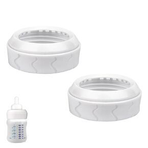 2pcs Replacement Bottle Nipple Ring Collars, Compatible with Dr. Brown's Narrow Plastic & Glass Bottles 4oz & 8oz No Leak or Spills Bottle Nipple Collars Rings Feeding Baby Accessories