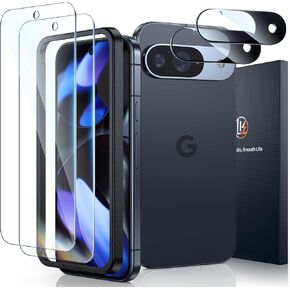 LK 2 Pack for Google Pixel 8 Screen Protector with 2 Pack Camera Lens Protector, HD Ultra-thin, 9H Hardness Tempered Glass Screen Protector for Pixel 8 [Fingerprint Compatible] Case Friendly