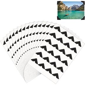 360pcs/15 Sheets Photo Corner Stickers, Self-Adhesive Scrapbook Picture Mounting Corners for Scrapbooking Album Memory Book Journal (Black)