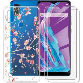 Case for ZTE Blade A51 (6.52") with 2 x Tempered Glass Screen Protector, Clear Soft TPU Bumper Shell, Ultra-Thin [Anti-Yellow] [Ahockproof] Phone Cover for ZTE Blade A51 - WM84