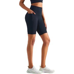Women's Nude Feel No Awkwardness Thread Capris High Waist Peach Hip Pocket Yoga Pants Sports Fitness Running Underpants.