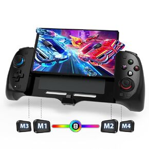 CXY CHYUHSIN Switch Controller for Switch/OLED USB-C One-Piece Controller Replacement with Adjustable TURBO Ergonomic Grip Controller for Handheld Mode with Dual Vibration 6-Axis Motion Control