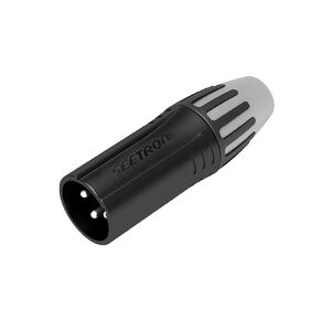 SCMM3-B Indoor XLR Male Cable Connector, 3 Pole Black Plated Shell Silver Plated Contacts (1 pcs)