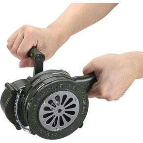 Sumnacon Hand Crank Siren Manual Operated Air Raid Siren with Foldable Handle for Sporting Events,Emergency Sturdy Waterproof Aluminum Alloy Tornado Siren Portable Loud Volume Emergency Siren,Green