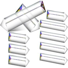 10 Pack Clear Triangular Prism Optical Glass Crystal Prism Photography Prism for Teaching Light Spectrum Physics Kids Students Photography Effects Science (6 Inch)
