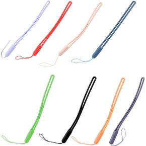 8PCS Silicone Cell Phone Lanyards Simple Phone Straps Short Cord Keychain Anti-Lost Hanging Cord Wrist Straps Camera Strap Mobile Phone Accessories