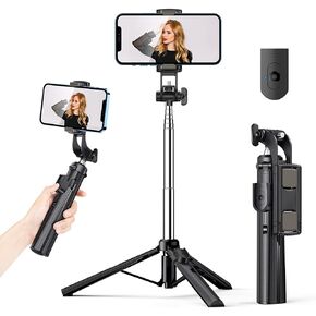 K&F Concept 31.4'' Bluetooth Selfie Stick Tripod, Extendable Selfie Stick with Wireless Remote & Mini Tripod Stand, 360° Rotation Phone Holder for iPhone Samsung Android