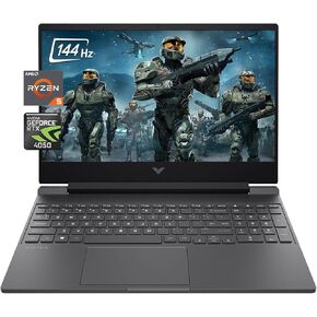 HP Victus Gaming Laptop, 15.6" FHD 144Hz Display, AMD Ryzen 5 8645HS, 32GB DDR5 RAM, 1TB SSD, NVIDIA GeForce RTX 4050 (6GB GDDR6), HDMI, Webcam, Backlit Keyboard, Wi-Fi 6, Windows 11 Home, Mica Silver
