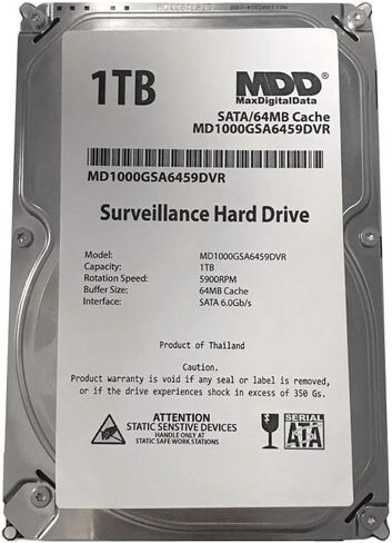 1TB 64MB Cache 5900PM SATA 6.0Gb/s 3.5" Internal Surveillance CCTV DVR Hard Drive (MD1000GSA6459DVR) - w/ 2 Year Warranty in Saudi Arabia