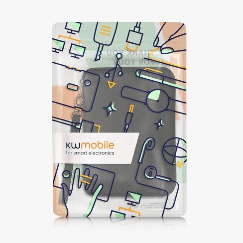 حافظة kwmobile للقارئ الإلكتروني مقاس 6 بوصات - حافظة مع حامل للقارئ الإلكتروني - حقيبة واقية عالمية بسحاب - أسود in Saudi Arabia