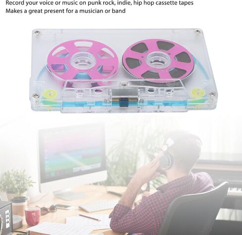 Blank Audio Recording Cassette Tape,45 min Blank Reel to Reel Audio Cassette Tape,Low Noise Audio Cassette Tapes with Plastic Case for Recording (Red) in Kuwait