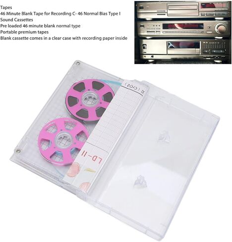 Blank Audio Recording Cassette Tape,45 min Blank Reel to Reel Audio Cassette Tape,Low Noise Audio Cassette Tapes with Plastic Case for Recording (Red) in Kuwait