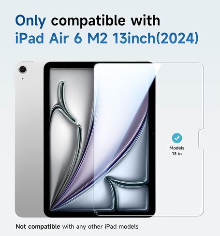 MAGIC JOHN for iPad Air 13 inch Screen Protector M2 [6th 2024] Tempered Glass, Auto Dust-Elimination, Bubble Free, HD Clear, Easy Installation in Saudi Arabia
