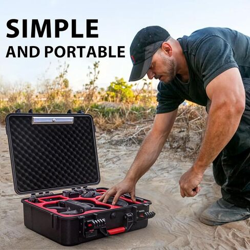 حافظة STARTRC Avata 2 مزودة بإضاءة LED، حافظة صلبة مقاومة للماء لهاتف DJI Avata 2 Fly More Combo حافظة بدون طيار مضادة للتصادمات لملحقات DJI Avata 2 مع نظارات DJI 3/RC Motion 3/، محور شحن البطارية in Saudi Arabia
