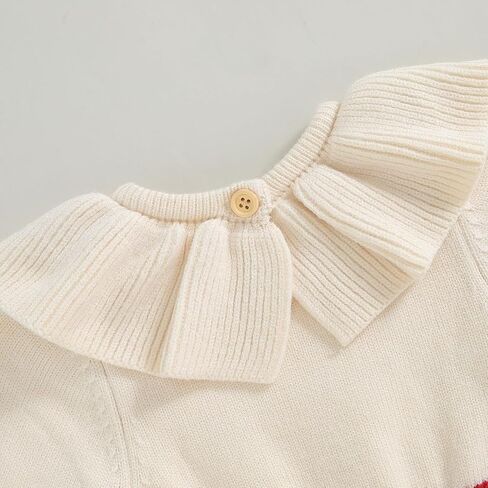 Newborn Baby Girl Knitted Romper Sweater Doll Collar Long Sleeve Knit Jumpsuit Bodysuit Infant Fall Winter Clothes in Saudi Arabia