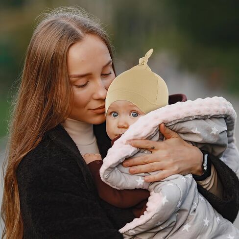 6 Pack Baby Caps 0-6 Months Baby Newborn Hats Set Baby Hats Newborn Knot Beanie Stretchy Soft Infant Hats for Boy/Girl in Saudi Arabia