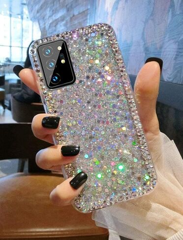 for Samsung Galaxy A14 5G Case,3D Glitter Girly Women Sparkle Bling Case Luxury Shiny Crystal Rhinestone Diamond Women Girl Bumper Protective Case Cover for Samsung Galaxy A14 5G（Silver, Pink in Kuwait