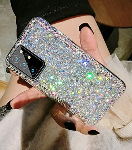 for Samsung Galaxy A14 5G Case,3D Glitter Girly Women Sparkle Bling Case Luxury Shiny Crystal Rhinestone Diamond Women Girl Bumper Protective Case Cover for Samsung Galaxy A14 5G（Silver, Pink in Kuwait