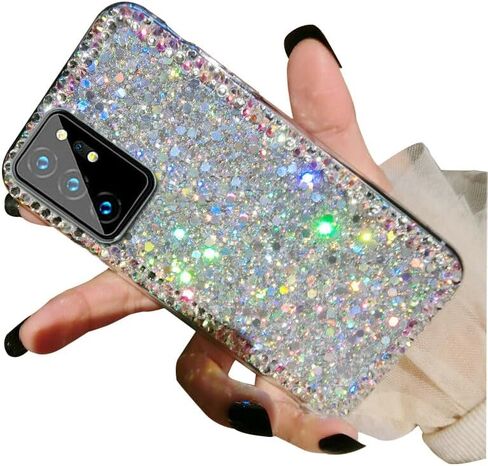 for Samsung Galaxy A14 5G Case,3D Glitter Girly Women Sparkle Bling Case Luxury Shiny Crystal Rhinestone Diamond Women Girl Bumper Protective Case Cover for Samsung Galaxy A14 5G（Silver, Pink in Kuwait