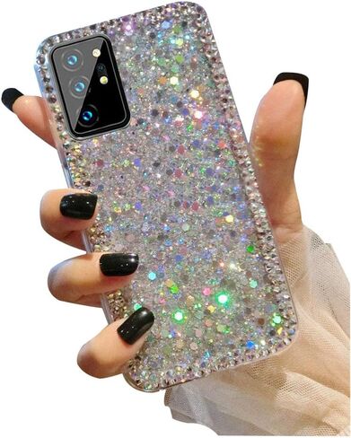 for Samsung Galaxy A14 5G Case,3D Glitter Girly Women Sparkle Bling Case Luxury Shiny Crystal Rhinestone Diamond Women Girl Bumper Protective Case Cover for Samsung Galaxy A14 5G（Silver, Pink in Kuwait