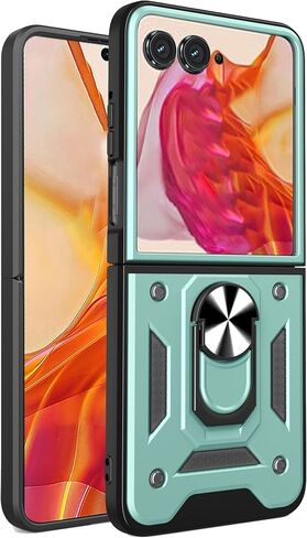 حافظة Ysnzaq Armor لهاتف Motorola Razr 50 Ultra/Razr+ 2024، حافظة هاتف واقية متينة مقاومة للصدمات من الدرجة العسكرية مع مسند لهاتف Motorola Razr 50 Ultra/Razr+ 2024 SJ باللون الأسود in Saudi Arabia