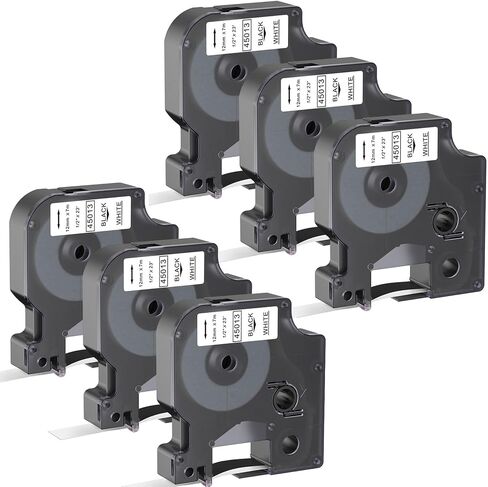 6 X Compatible with Dymo D1 Label Maker Refills, Replacement for Dymo D1 Label Tape 1/2 inch Black on White 45013 S0720530 for Dymo LabelManager 160 210D 260P 280 360D 420P PnP 220P 260P 500TS in Saudi Arabia