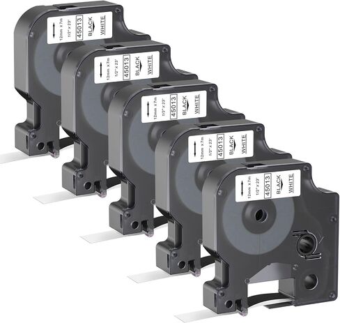 6 X Compatible with Dymo D1 Label Maker Refills, Replacement for Dymo D1 Label Tape 1/2 inch Black on White 45013 S0720530 for Dymo LabelManager 160 210D 260P 280 360D 420P PnP 220P 260P 500TS in Saudi Arabia
