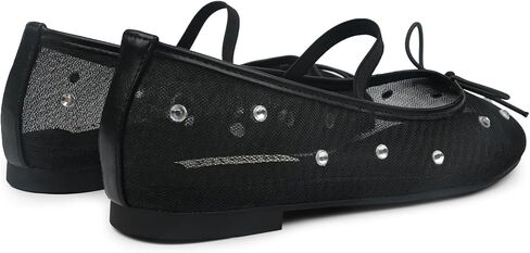 أحذية باليه شبكية مسطحة من JOY IN LOVE للنساء بحزام بإبزيم ومقدمة مستديرة من أحذية Mary Jane in Kuwait